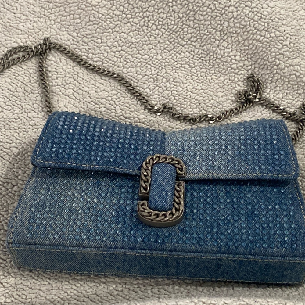 Marc Jacob crystal denim chain wallet